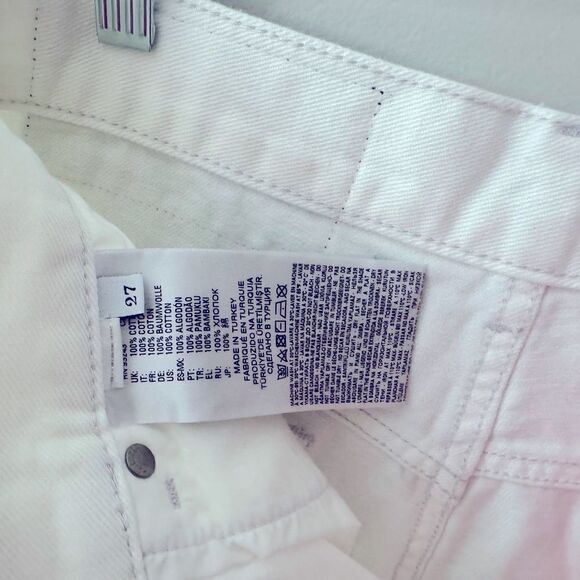 ⭕️ DIESEL Denim Shorts White Neon Zipper 27 - Picture 3 of 5